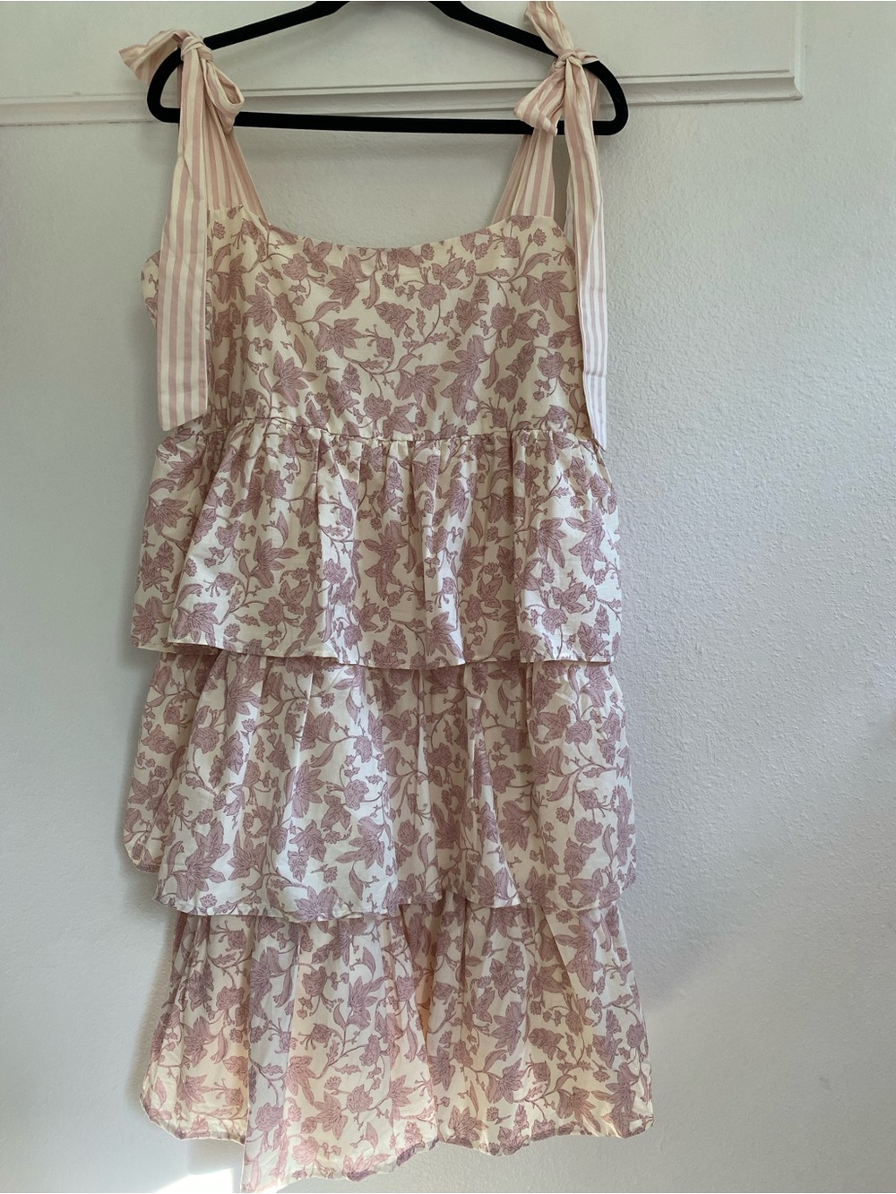 Lovelo Cream and Pink Floral Midi Dress